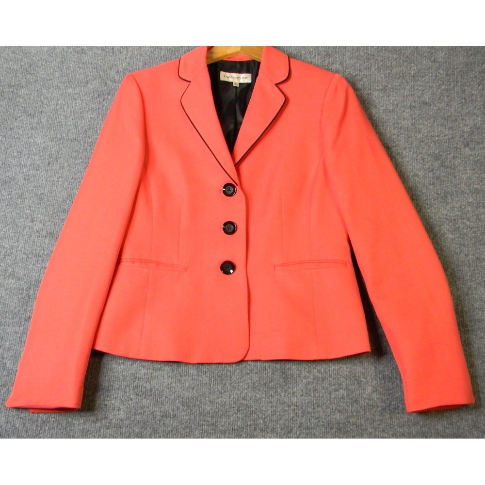 Evan-Picone Women's Coral‎ Blazer Jacket Size 6 3 Button Career Lined Tailored